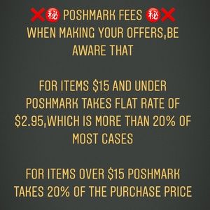 ❌Poshmark Fees❌❌Poshmark takes 20% sometimes more!